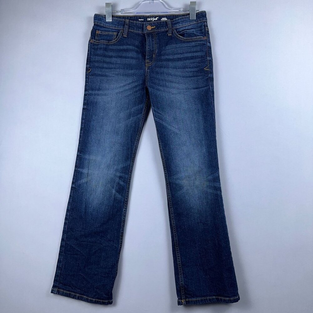 Cat & Jack Bootcut Jeans Womens Size 16 Stretch Mid Rise Medium Wash Blue